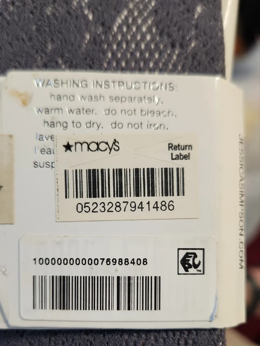 Jessica Simpson Gray Patterned Hosiery Packaging